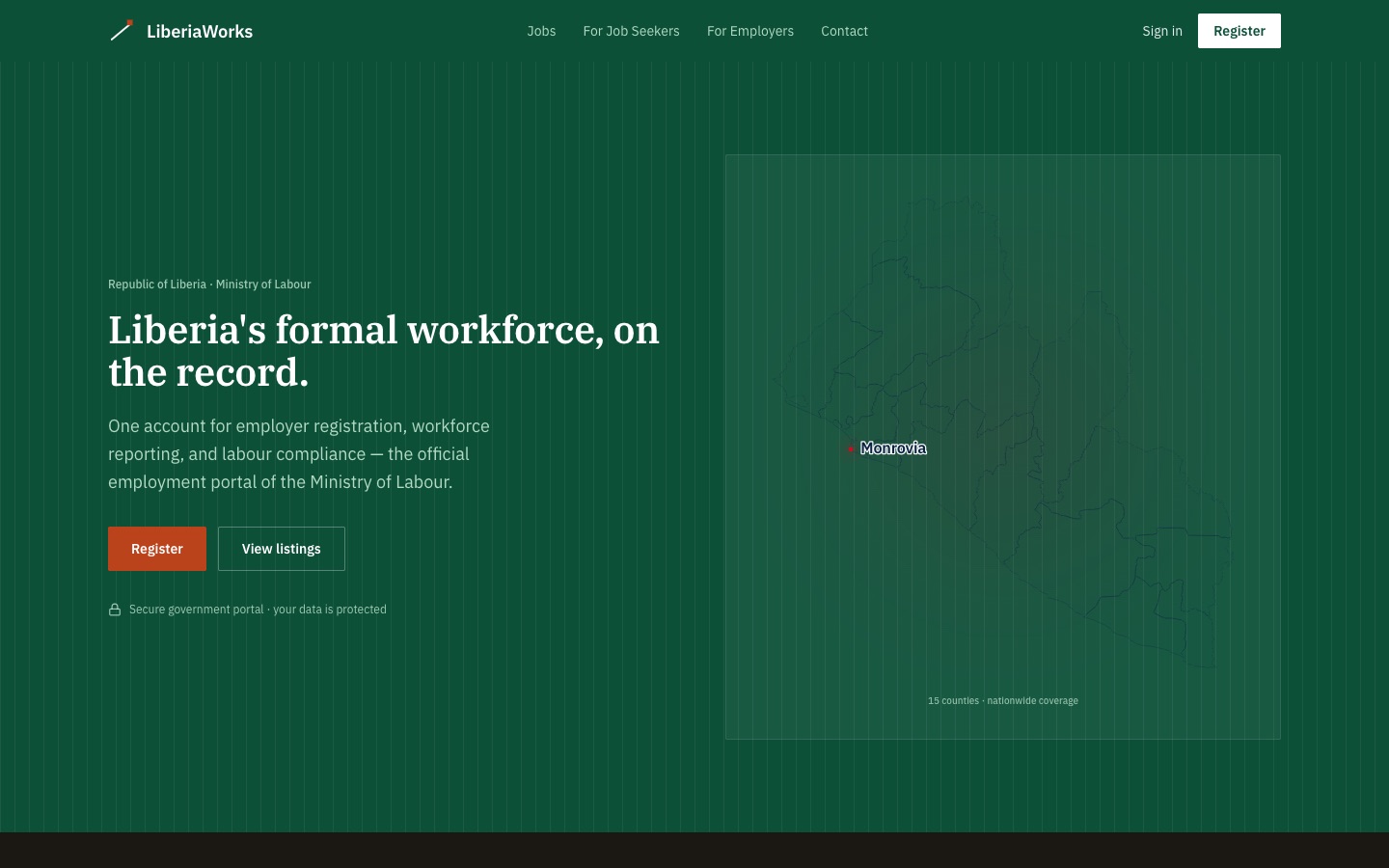 The LiberiaWorks homepage